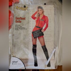 Halloween Costume, Size Large (FITS LIKE MEDIUM), "Confined Cutie", Sexy Inmate